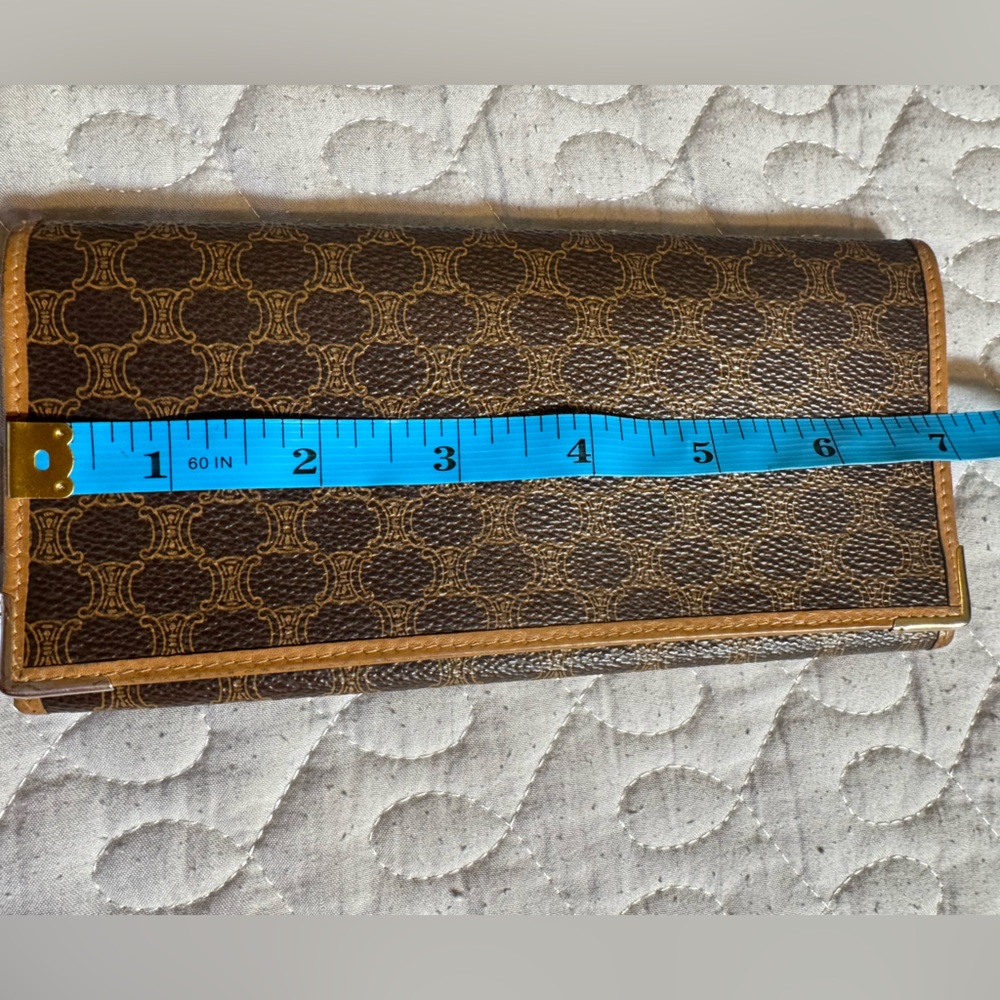 Celine Large Macadam Brown/Tan Envelope Leather Continental Wallet - Picture 14 of 16